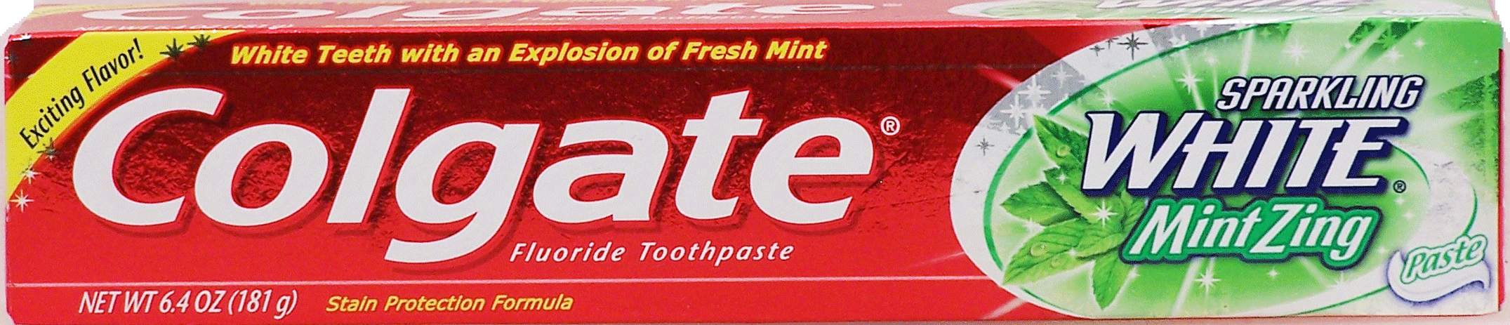 Colgate&nbsp;&nbsp;fluoride toothpaste, sparkling white mint zing baking soda & peroxide Full-Size Picture